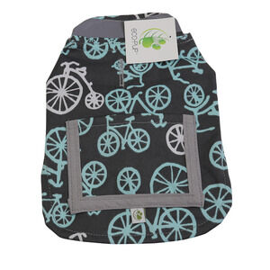 Eco-Pup Pacific Spirit Blue/Grey Bicycles Dog Raincoat - Size XS/Teacup